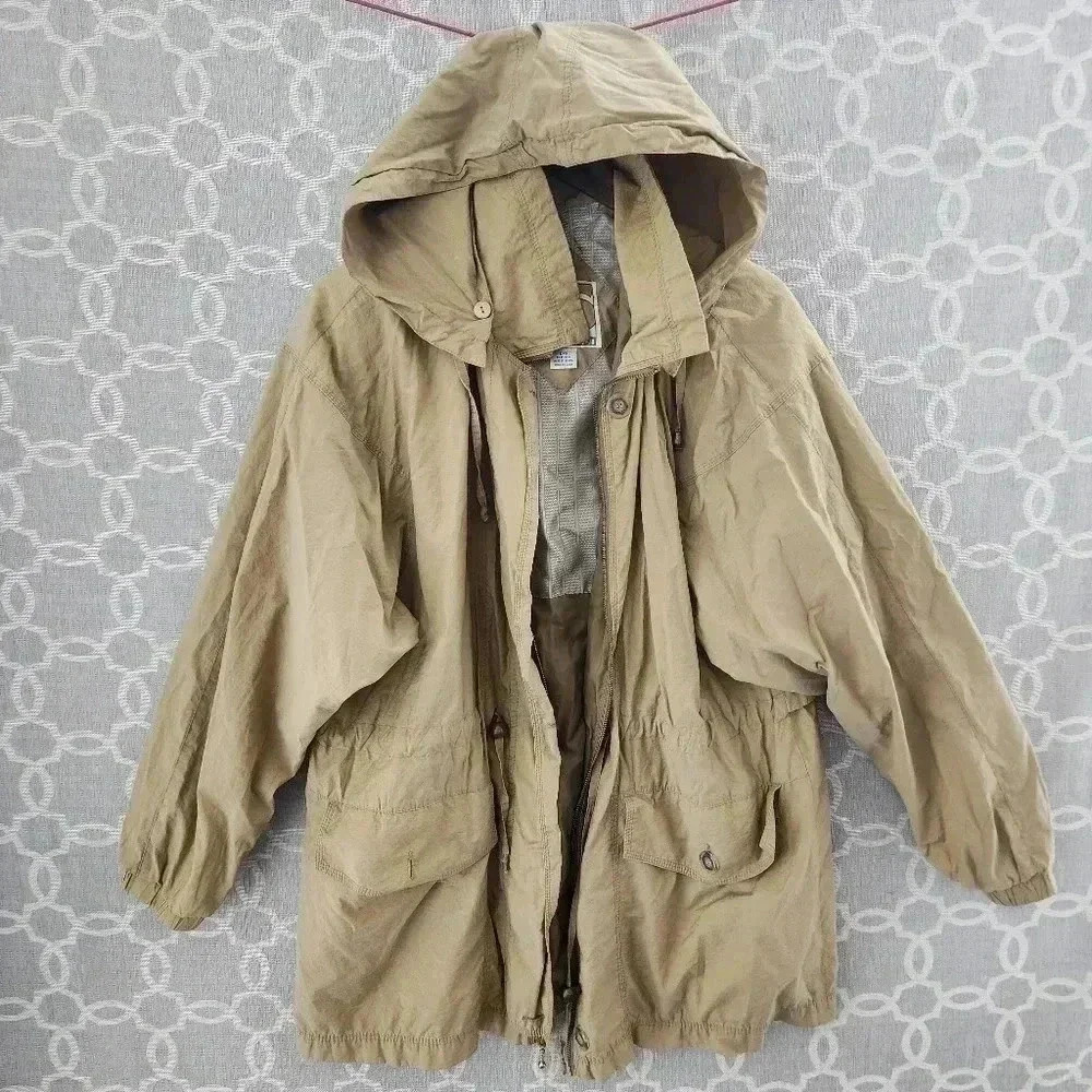 Current Seen Nylon Blend Full Zip Hooded Utility/ Windbreaker Jacket Women's L